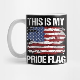 This Is My Pride Flag Vintage American 4th of July Patriotic Mug